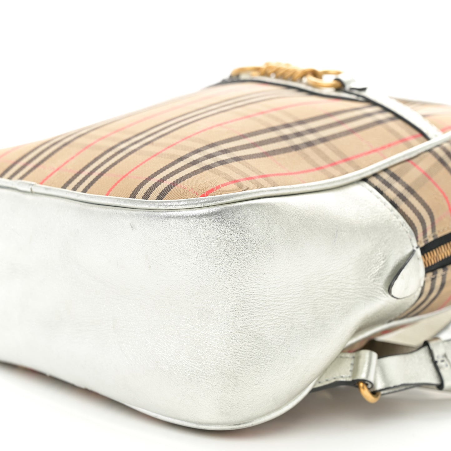 Smooth Calfskin 1983 Knight Check Link Backpack Silver