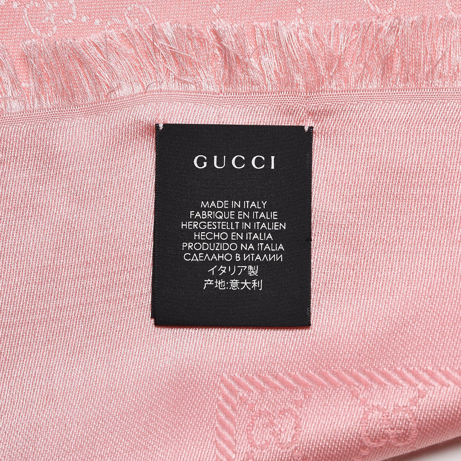 Gucci Wool Silk GG Jacquard Shawl Pink 3 of 4