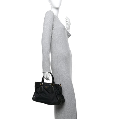 Prada Tessuto Nylon Soft Calf Tote Black 2 of 10