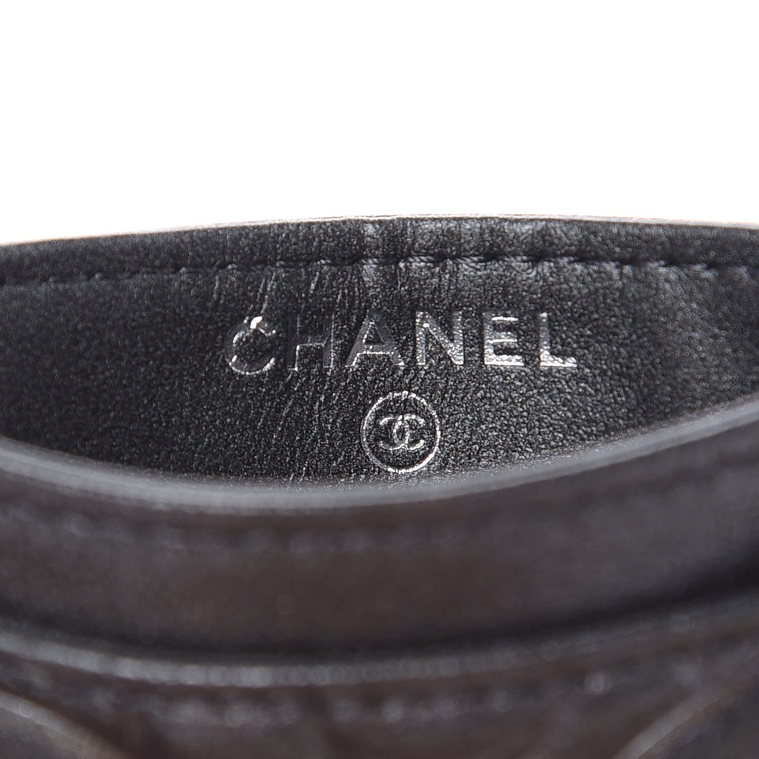 Chanel Goatskin Camellia Embossed Card Holder Grey 6 of 9