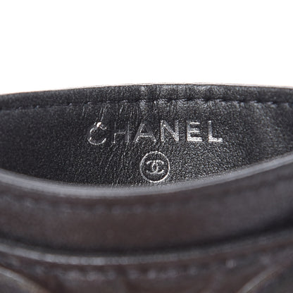 Chanel Goatskin Camellia Embossed Card Holder Grey 6 of 9