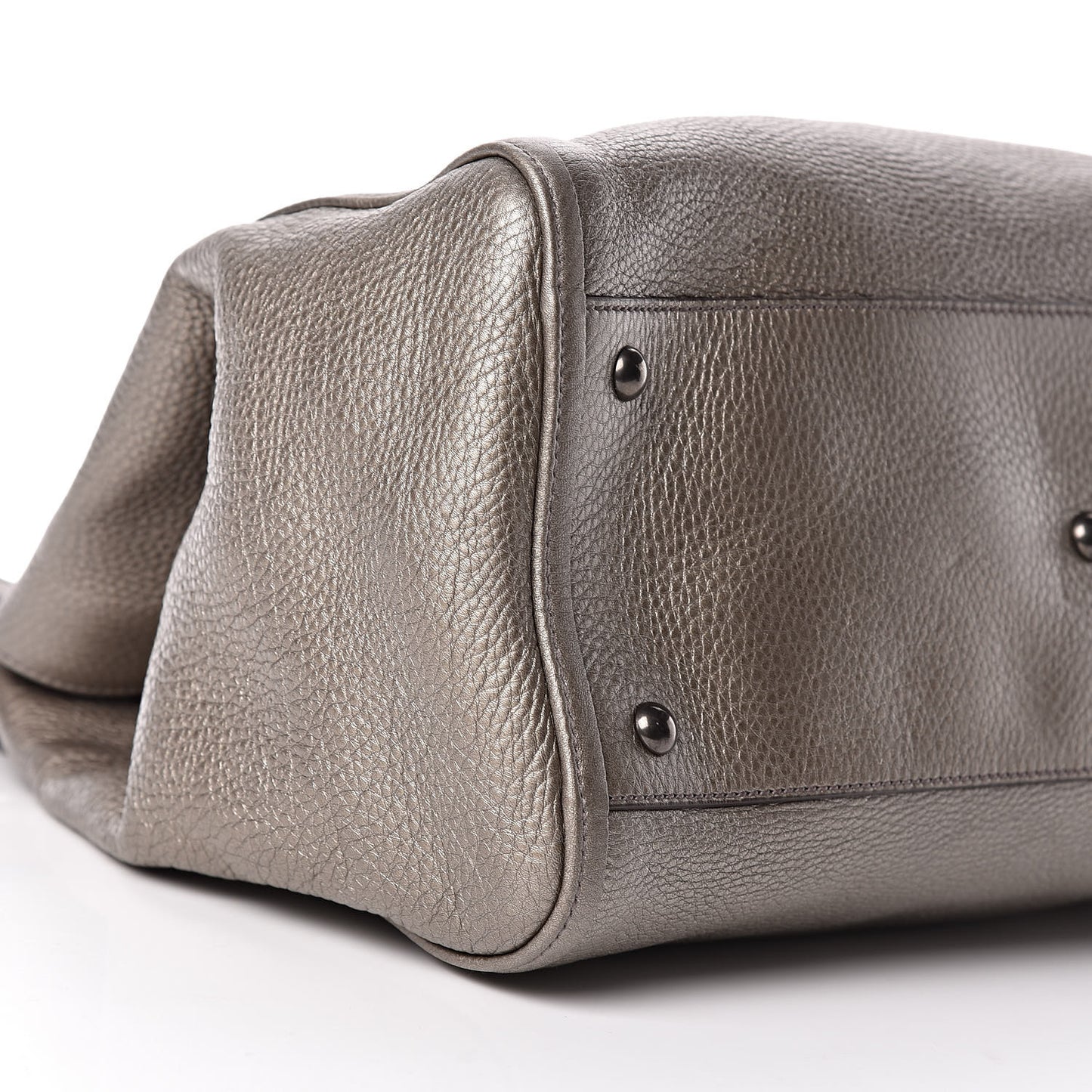 Metallic Pebbled Calfskin Medium Soho Shoulder Bag Sasso
