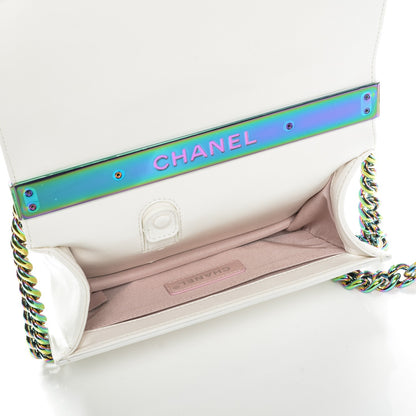 Chanel Lambskin LED Iridescent Metal Small Boy Flap White Multicolor 6 of 12