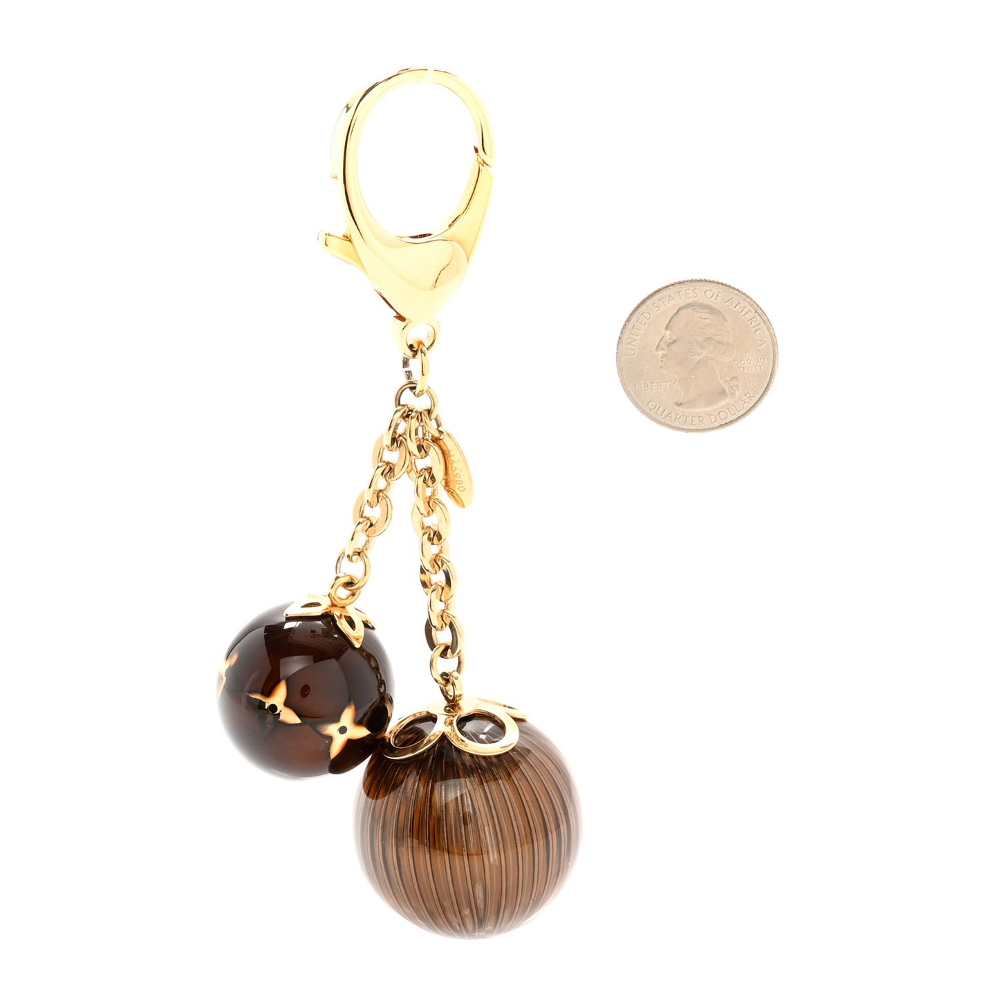 Monogram Ball Charm Key Chain Brown