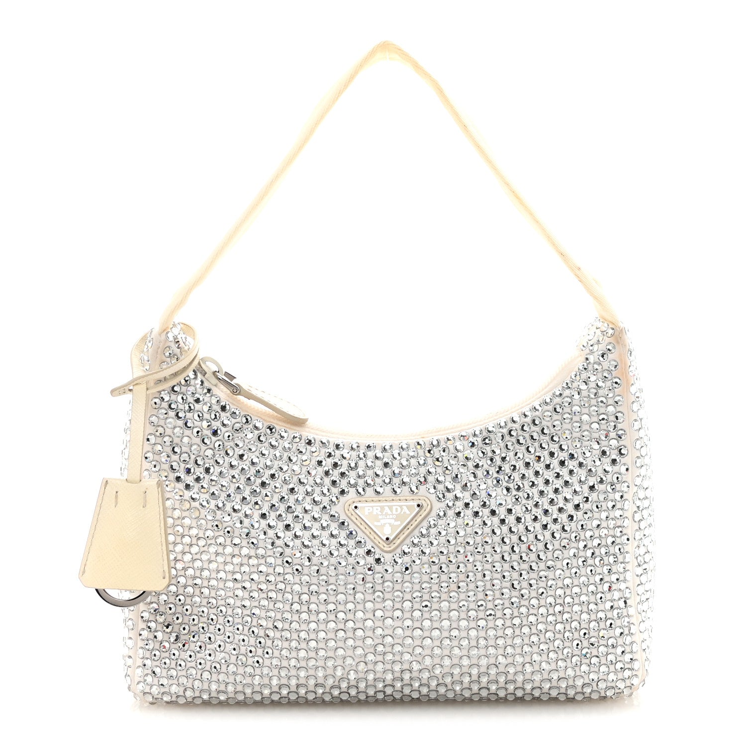 Prada Satin Crystal Mini Re-Edition 2000 Bag White 1 of 9