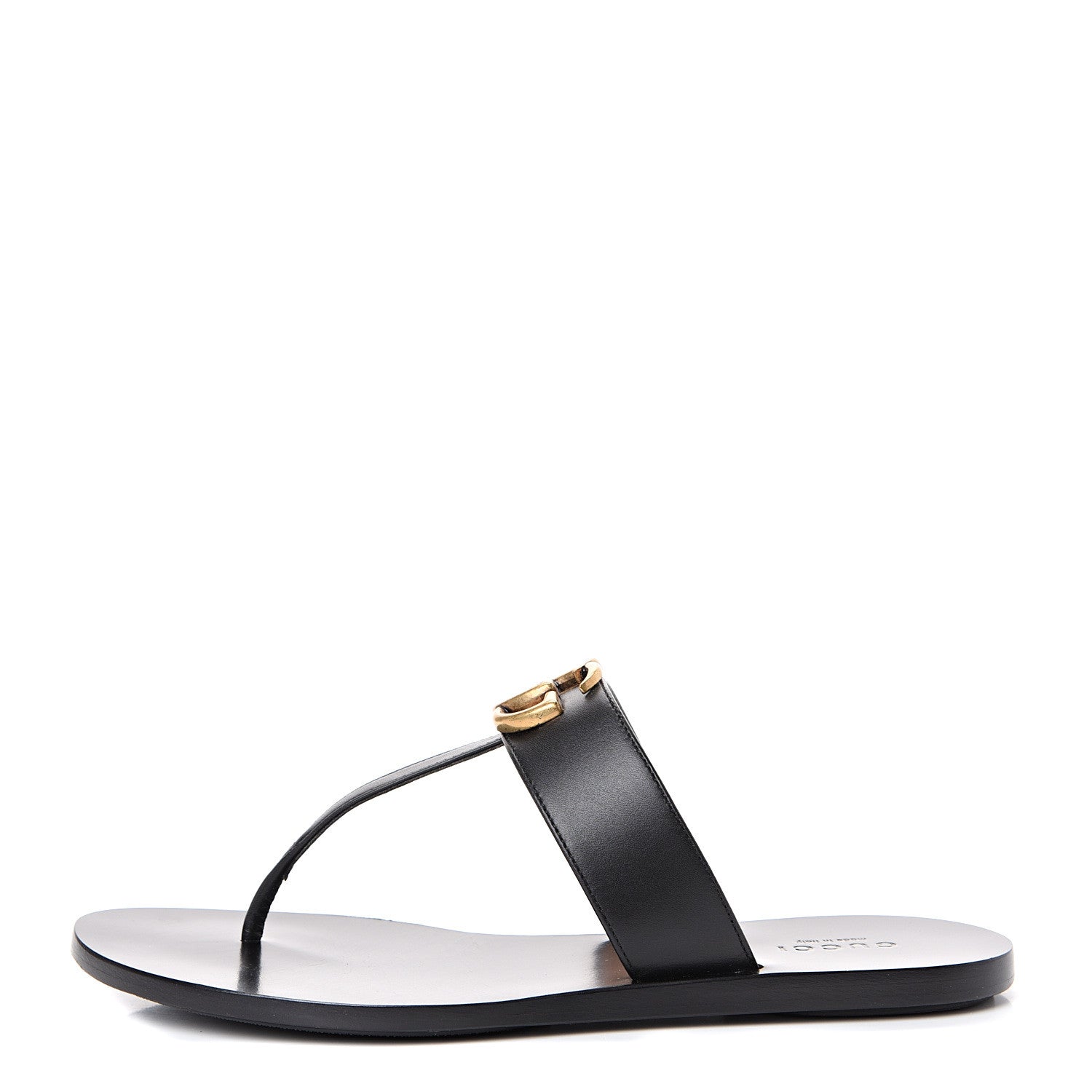 Gucci Calfskin GG Marmont Thong Sandals 36 Black 1 of 12