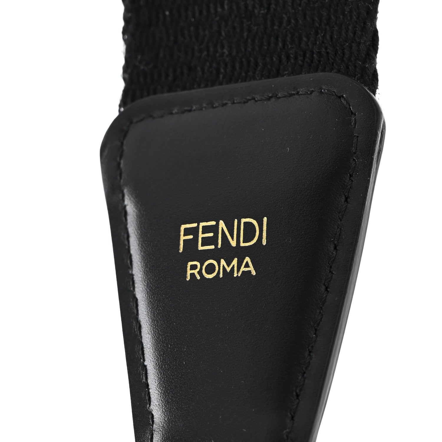 Fendi Jacquard Ribbon Vitello King FF Bi-Color Intreccio Adjustable Strap You Black White 3 of 4