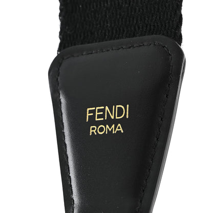 Fendi Jacquard Ribbon Vitello King FF Bi-Color Intreccio Adjustable Strap You Black White 3 of 4