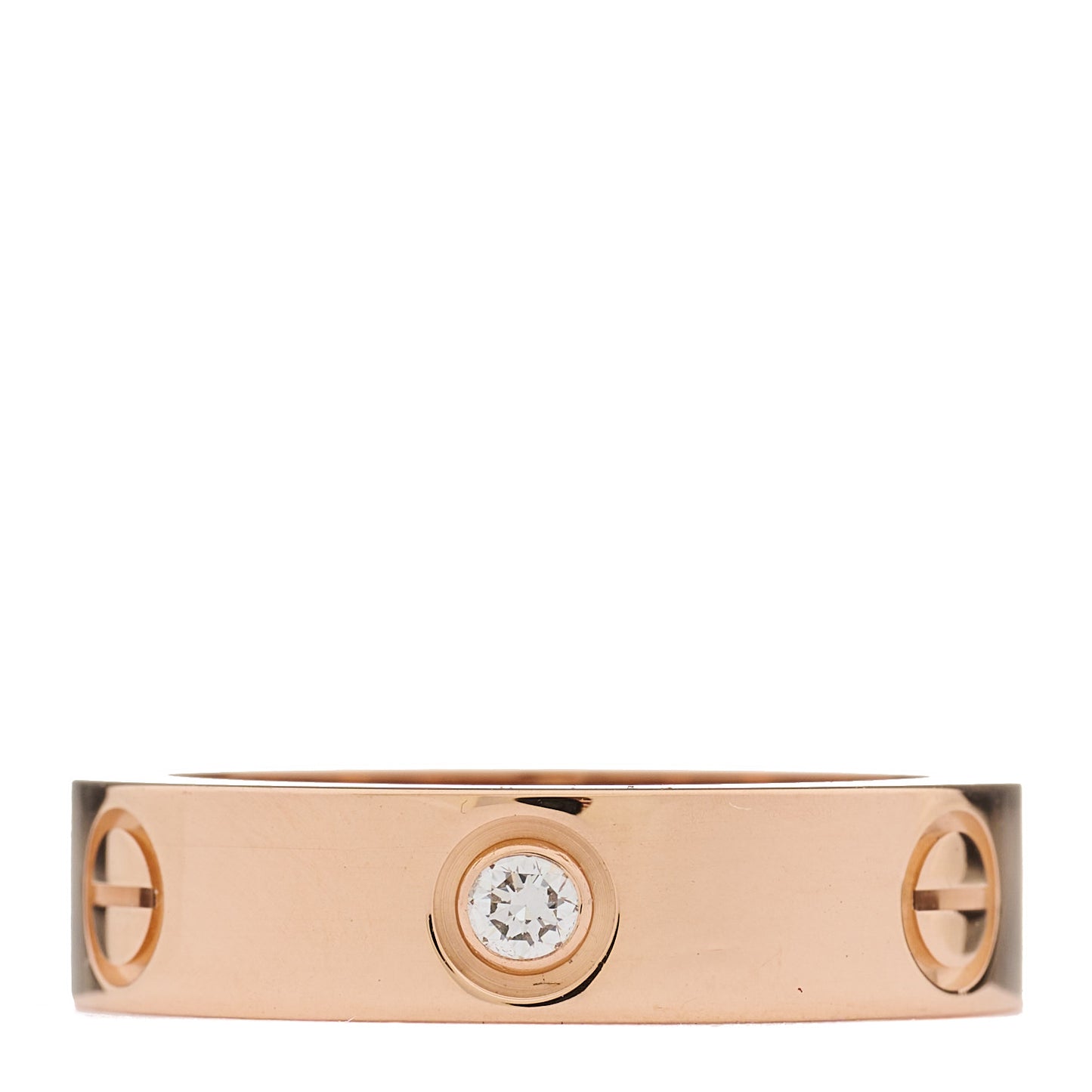 18K Pink Gold 3 Diamond 5.5mm LOVE Ring 59 8.75