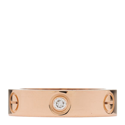 Cartier 18K Pink Gold 3 Diamond 5.5mm LOVE Ring 59 8.75 1 of 4