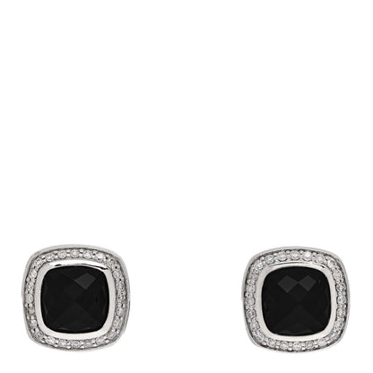David Yurman Sterling Silver Diamond Black Onyx Albion Earrings 1 of 5