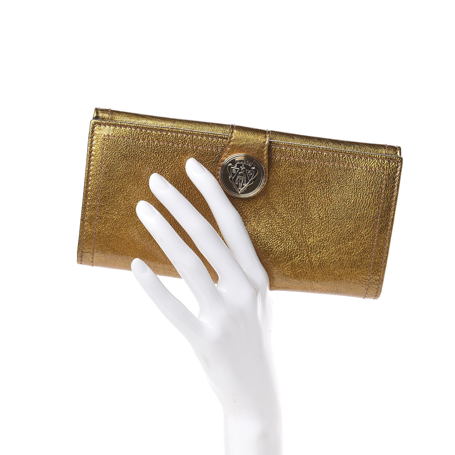 Gucci Patent Hysteria Continental Wallet Gold 2 of 8