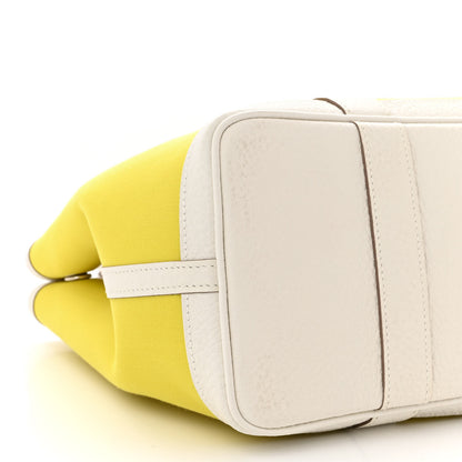 Hermes Toile Officier Vache Country Garden Party 30 TPM Lime White 9 of 11