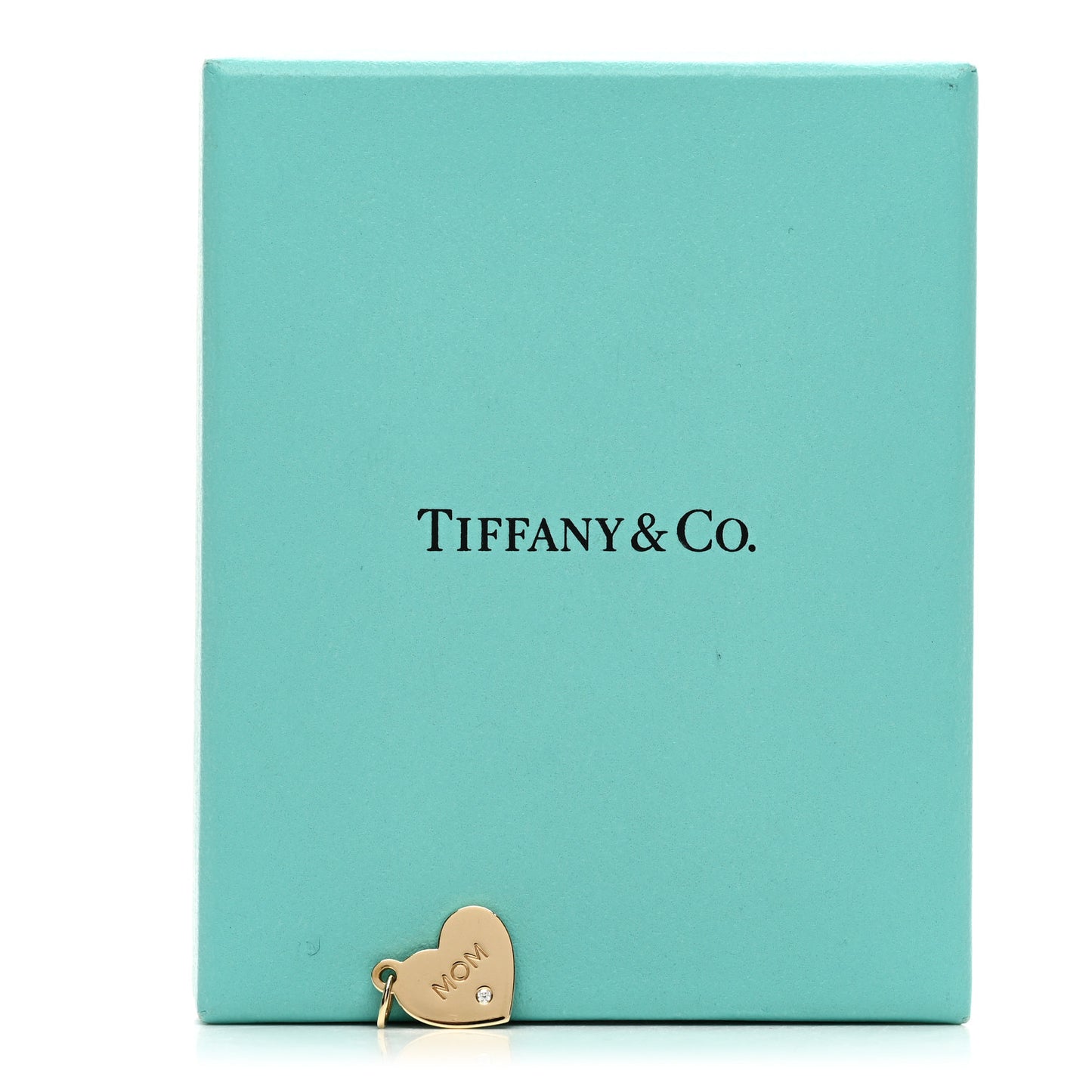 18K Yellow Gold Diamond Mom Heart Charm