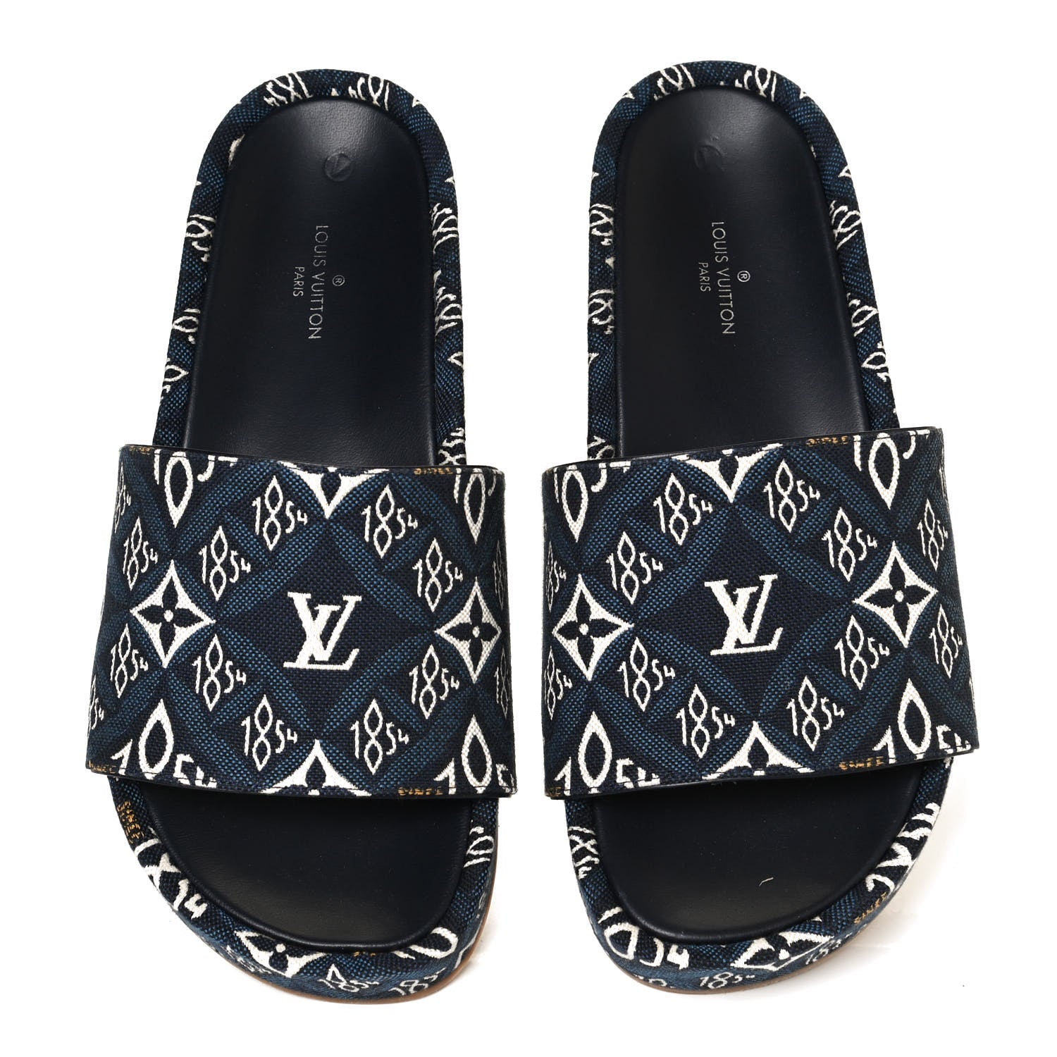 Louis Vuitton Canvas Since 1854 Jumbo Flatform Mule Sandals 36 Blue 5 of 11