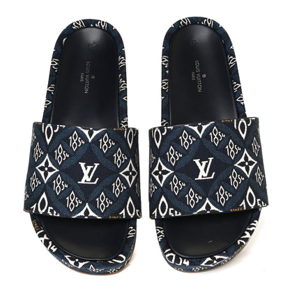 Louis Vuitton Canvas Since 1854 Jumbo Flatform Mule Sandals 36 Blue 5 of 11