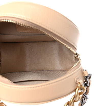 Chanel Lambskin Quilted Chanel 19 Round Clutch With Chain Beige 4 of 9