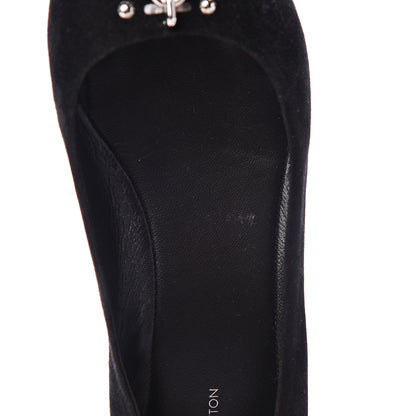 Louis Vuitton Suede Lock It Ballerina Flats 40 Black 10 of 10