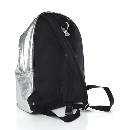Saint Laurent Textured Patent City Backpack Argent 3 of 9