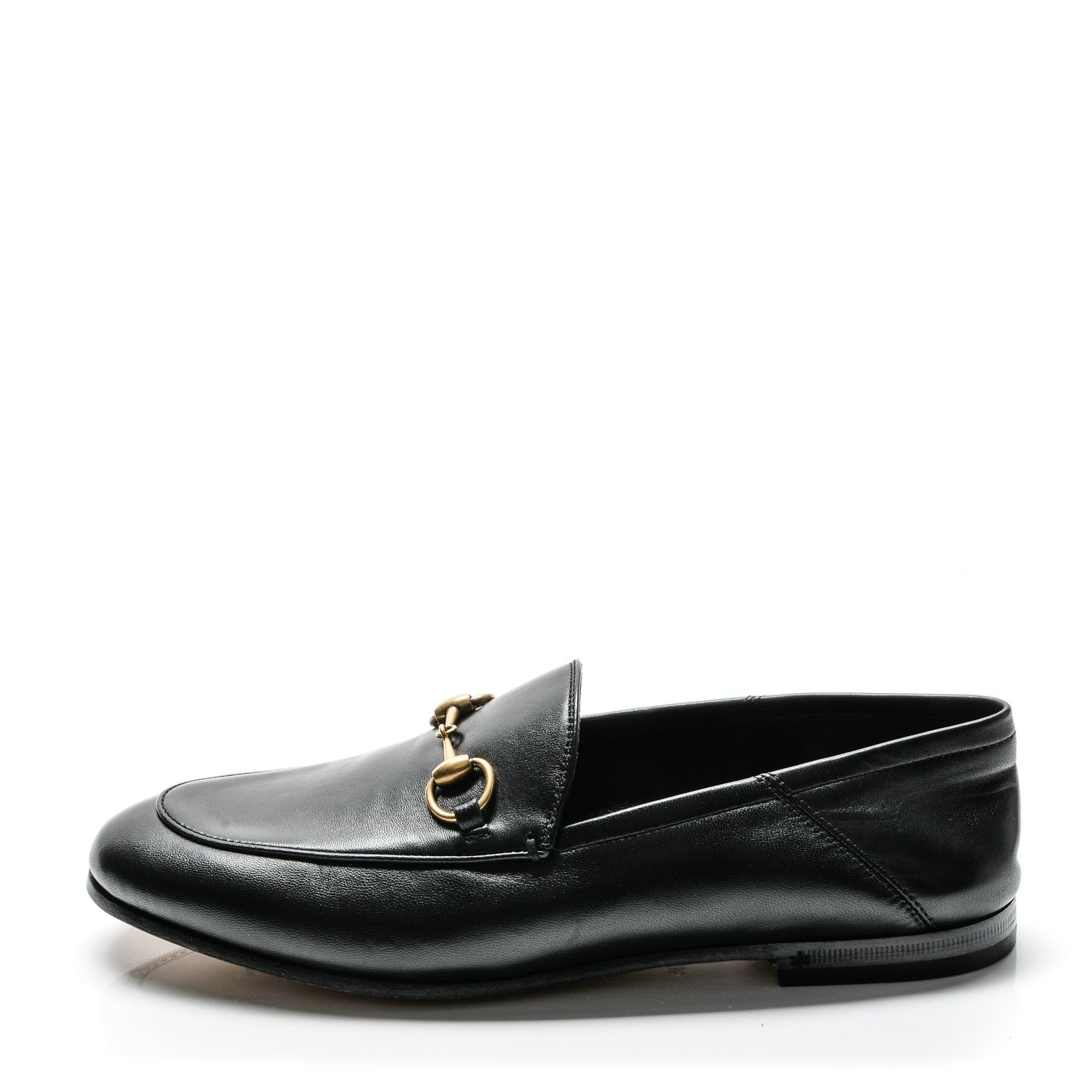 Gucci Lambskin Womens Brixton Horsebit Loafers 36 Black 1 of 10