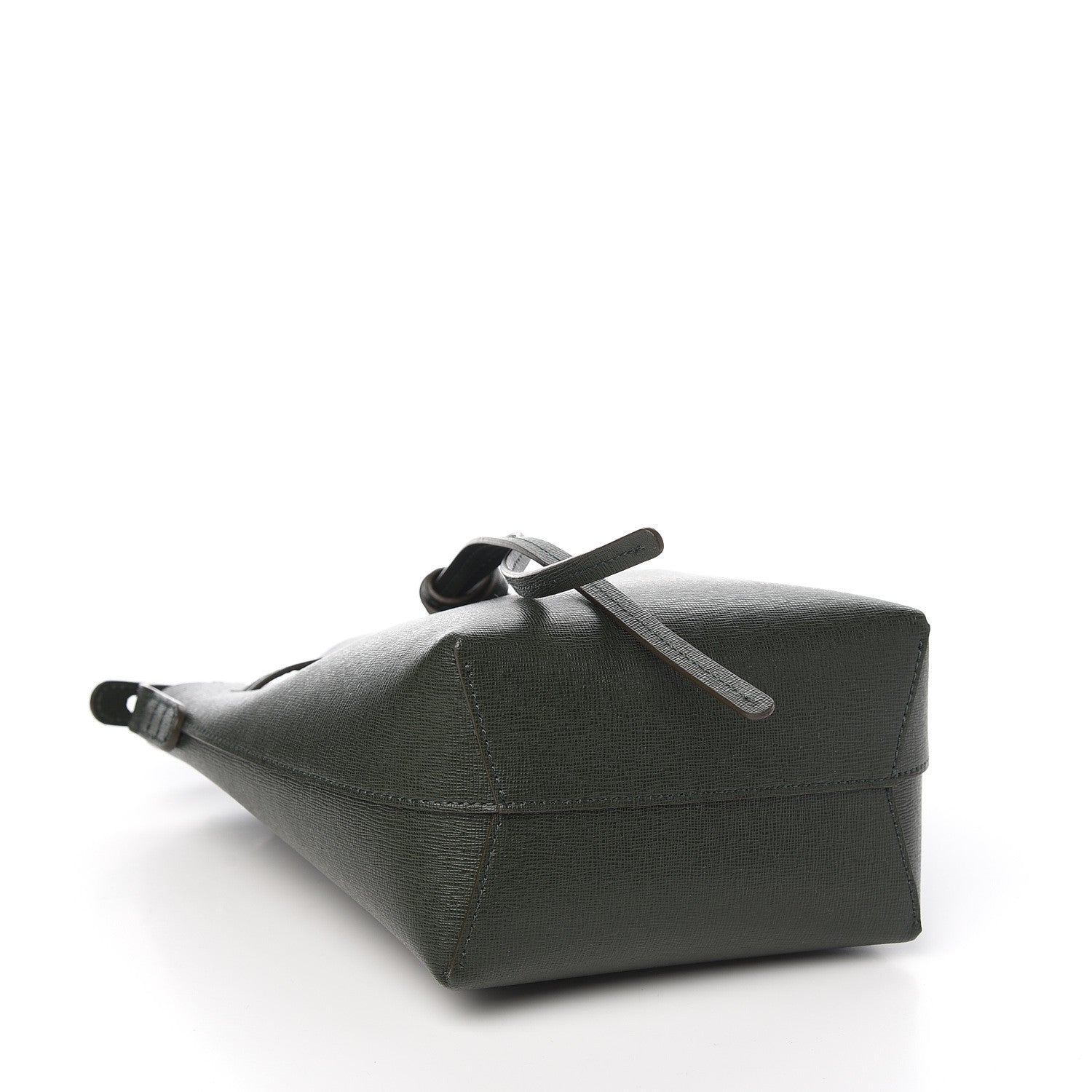 Mansur Gavriel Saffiano Mini Mini Bucket Bag Dark Green 3 of 8
