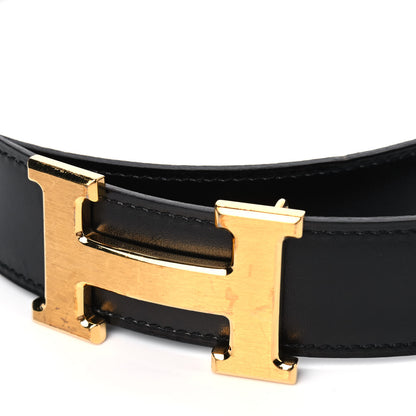 Hermes Box Togo 32mm H Belt Black 80 Black Chocolate 4 of 5