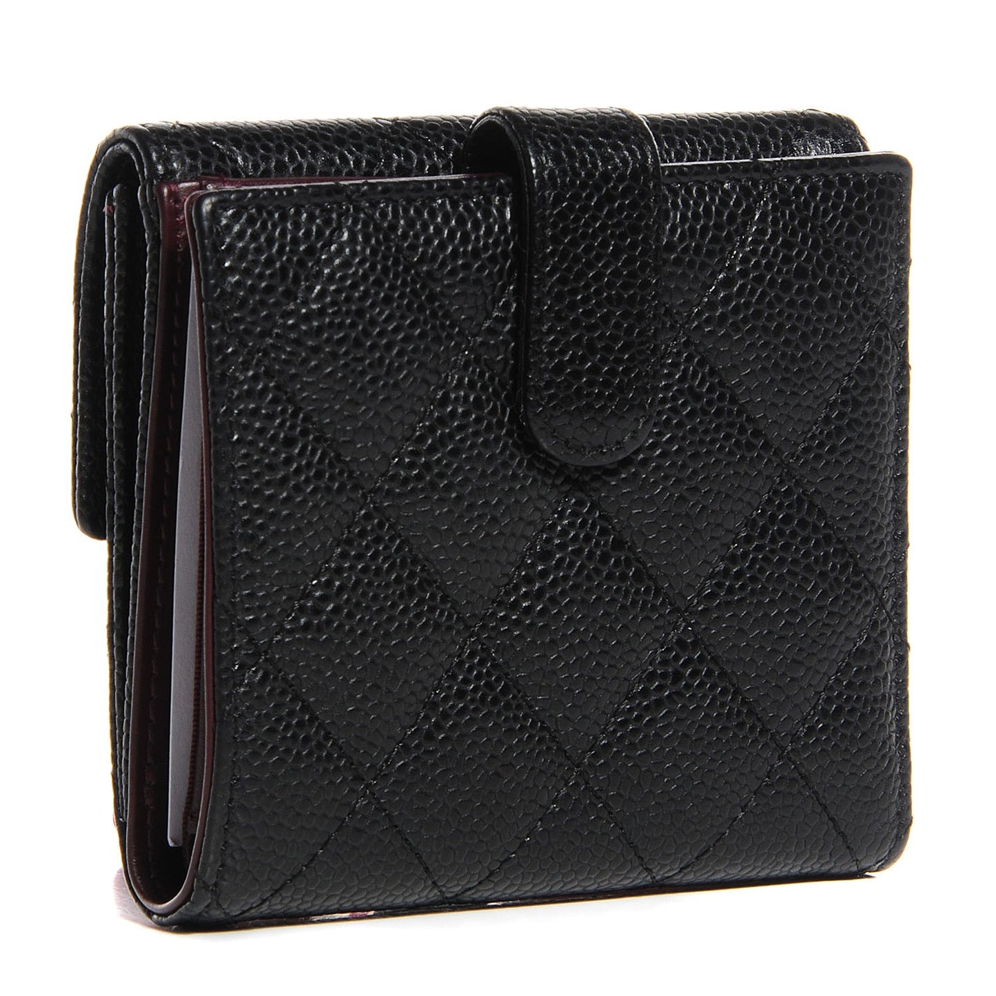Caviar Quilted Compact Flap Wallet