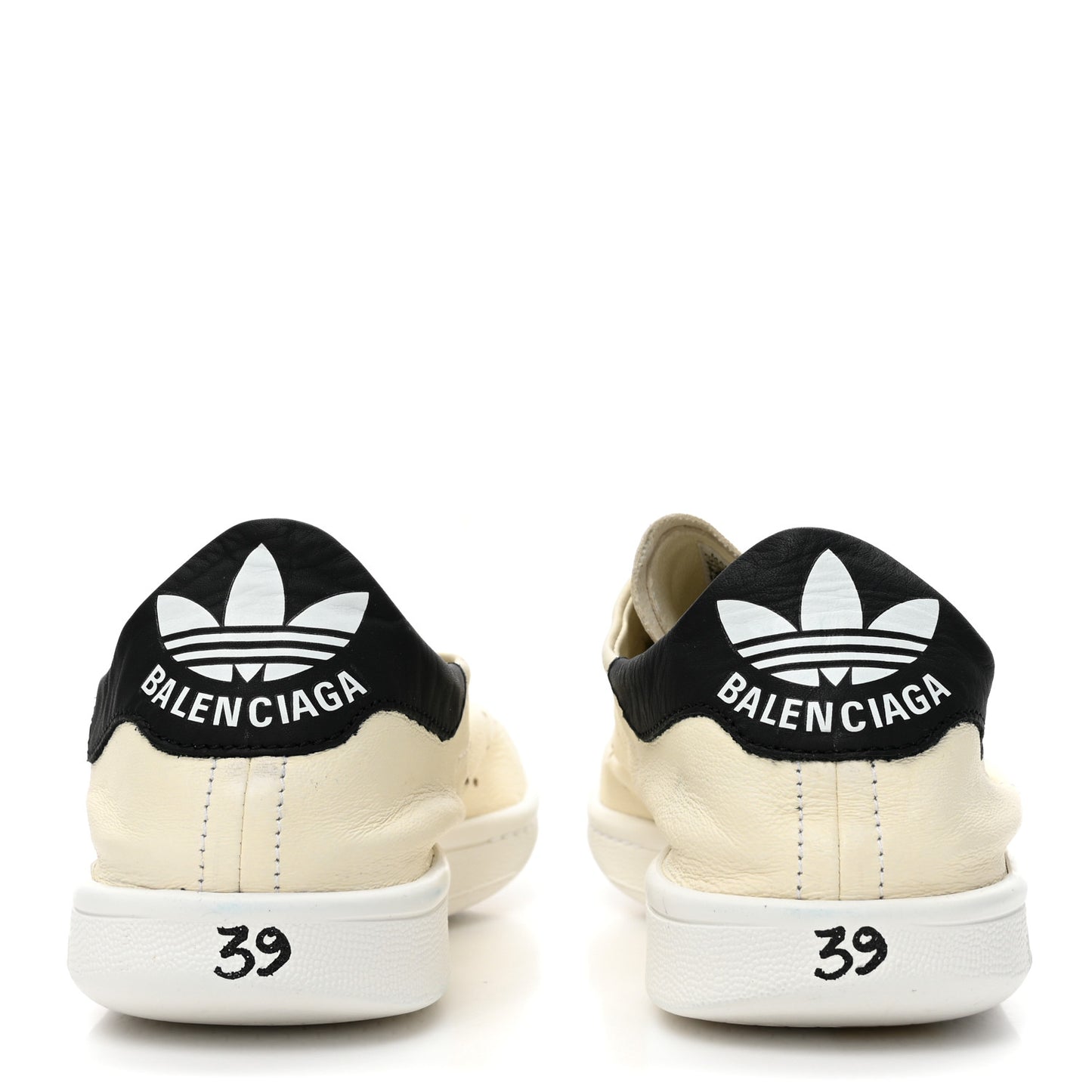 X ADIDAS Calfskin Womens Stan Smith Sneakers 39 Off White Black