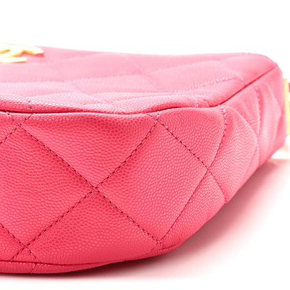 Chanel Caviar Quilted Triple Chain Shoulder Bag Pink 10 of 10