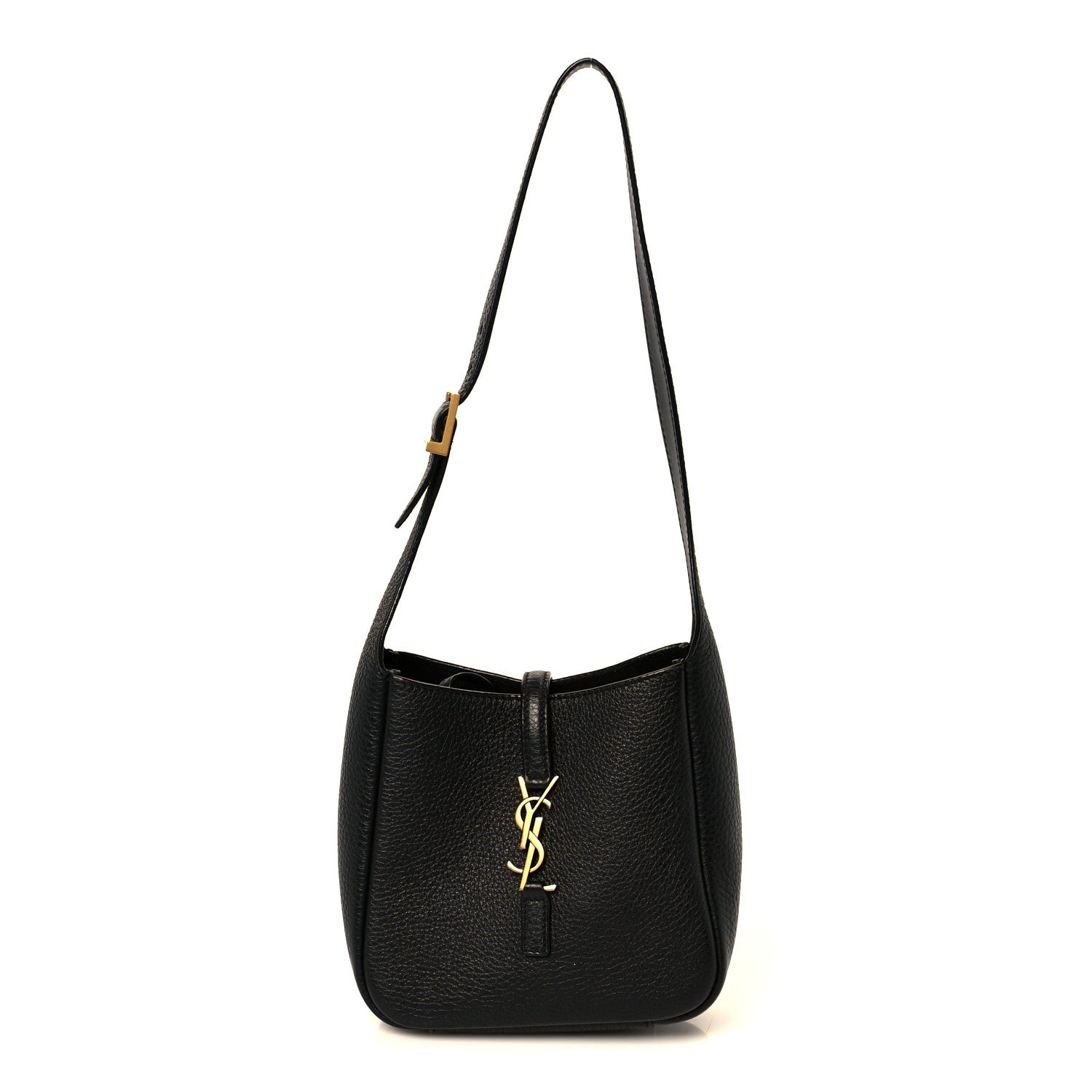 Saint Laurent Grained Calfskin Baby Le 5 A 7 Supple Hobo Black 1 of 13