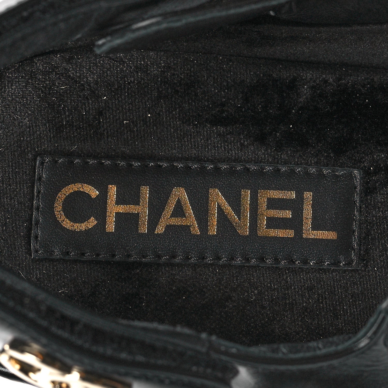 Chanel Shiny Calfskin Logo Platform Sandals 41 Black 7 of 8