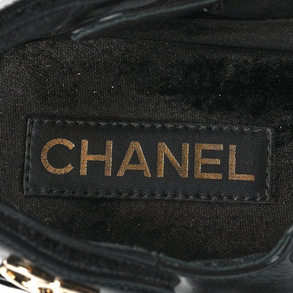 Chanel Shiny Calfskin Logo Platform Sandals 41 Black 7 of 8