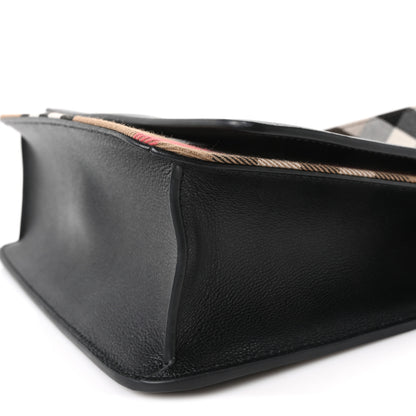 Burberry Derby Calfskin House Check Mackford Crossbody Bag Black 8 of 8