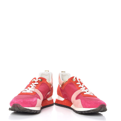 Louis Vuitton Suede Calfskin Run Away Sneakers 37.5 Fuchsia Rouge 5 of 11