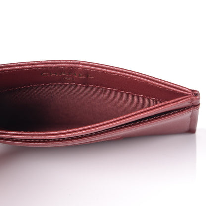Chanel Grained Calfskin CC Card Holder Dark Red 5 of 8