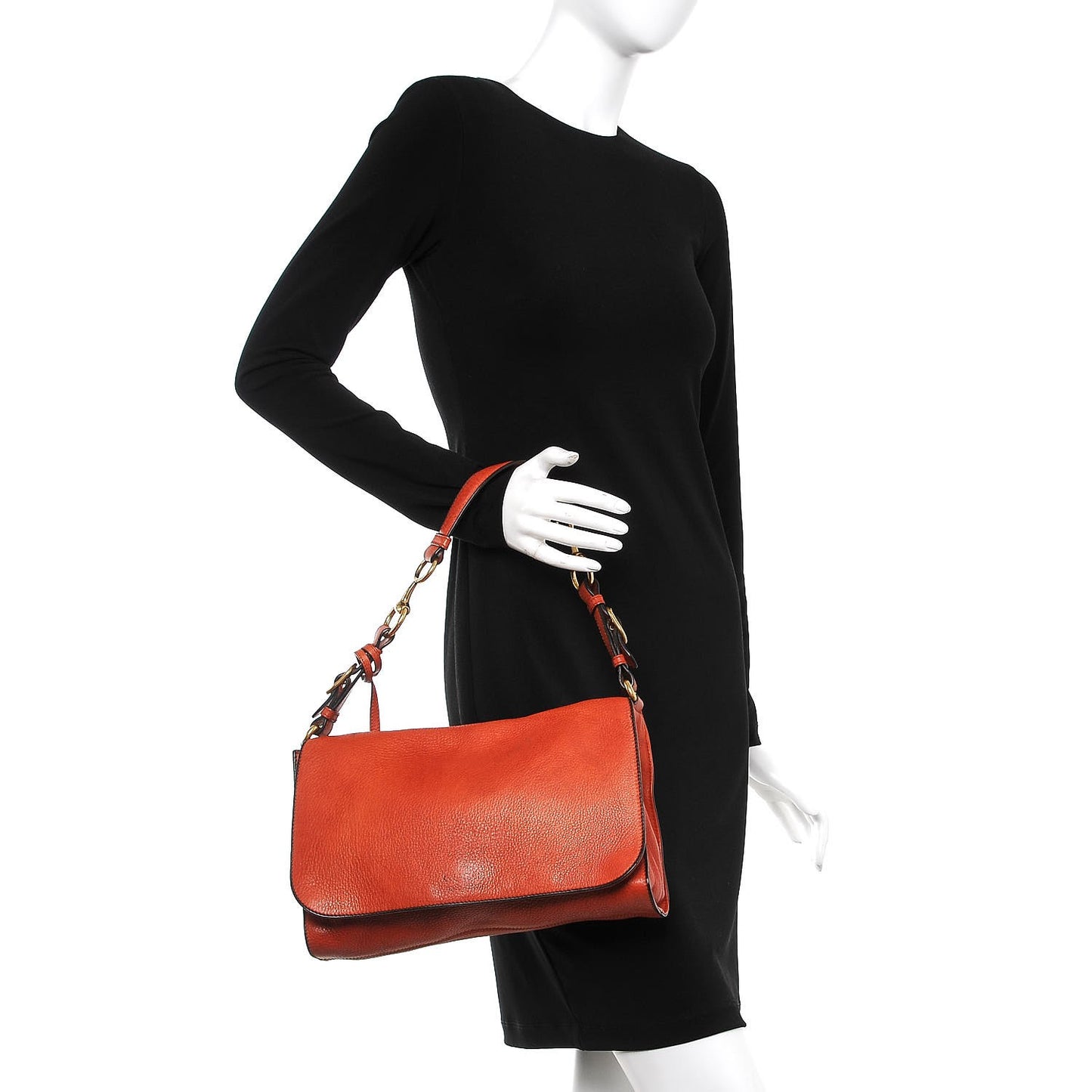 Calfskin Harness Shoulder Bag New Rust