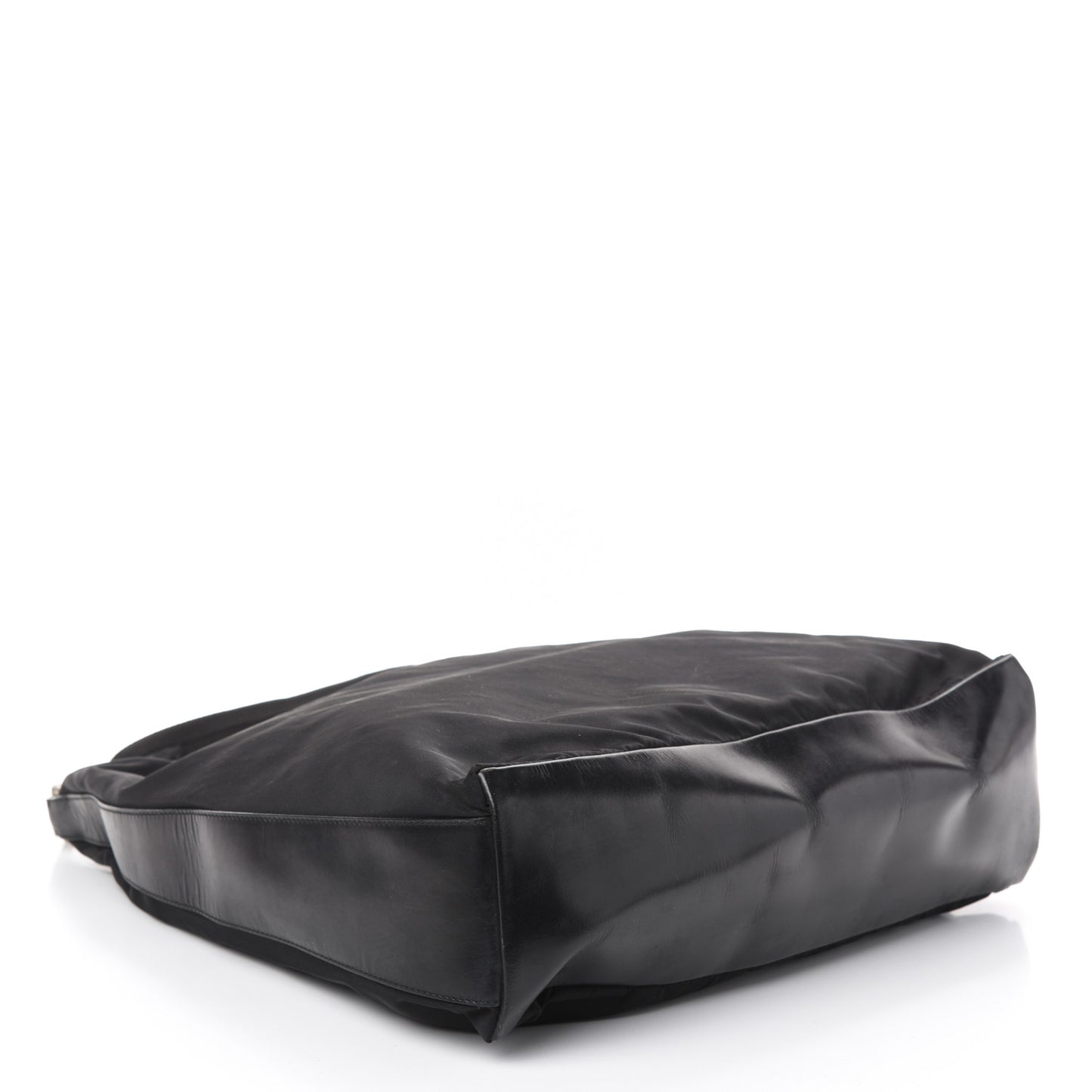 Tessuto Nylon Calfskin Hobo Black