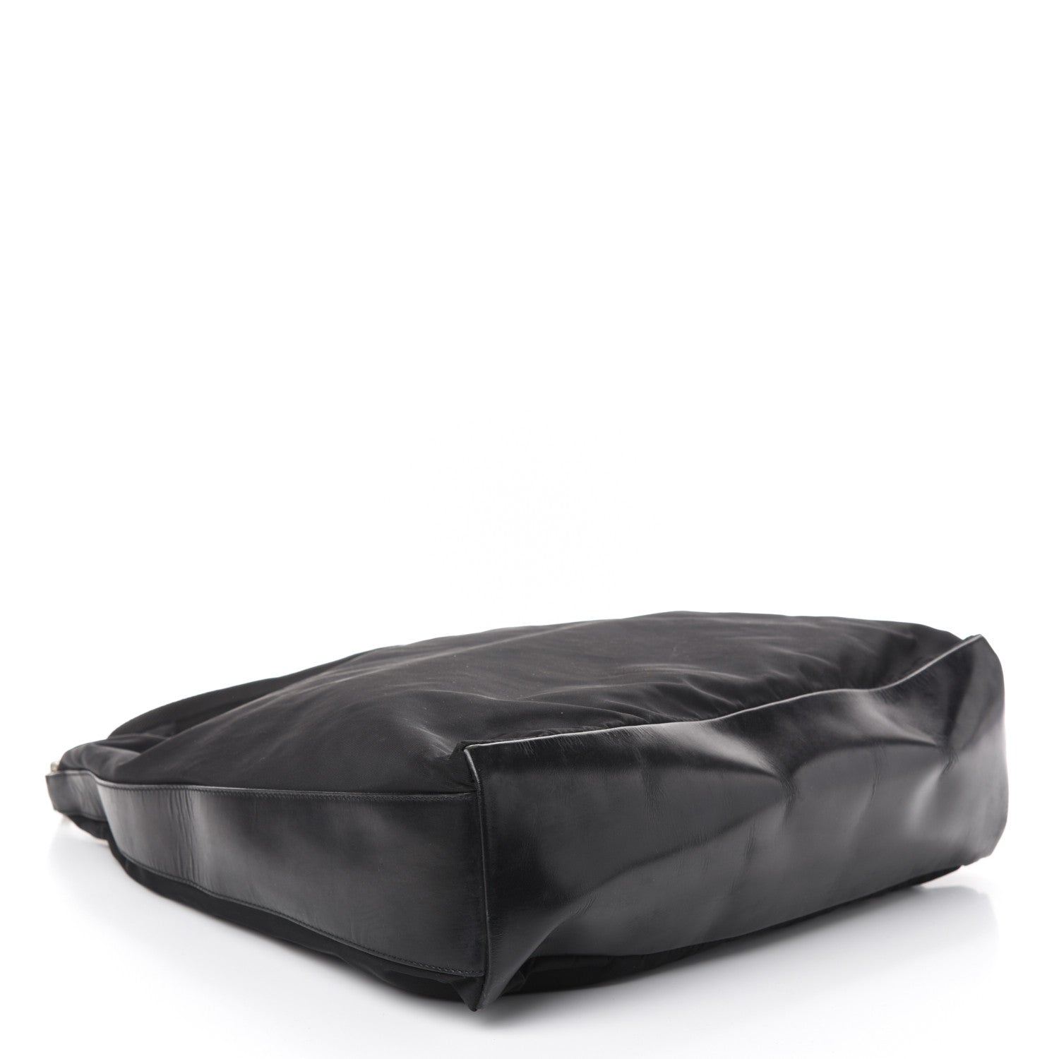 Prada Tessuto Nylon Calfskin Hobo Black 4 of 9