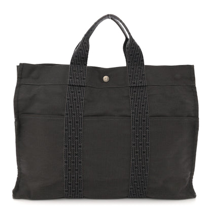 Hermes Canvas Herline MM Tote Grey 1 of 14