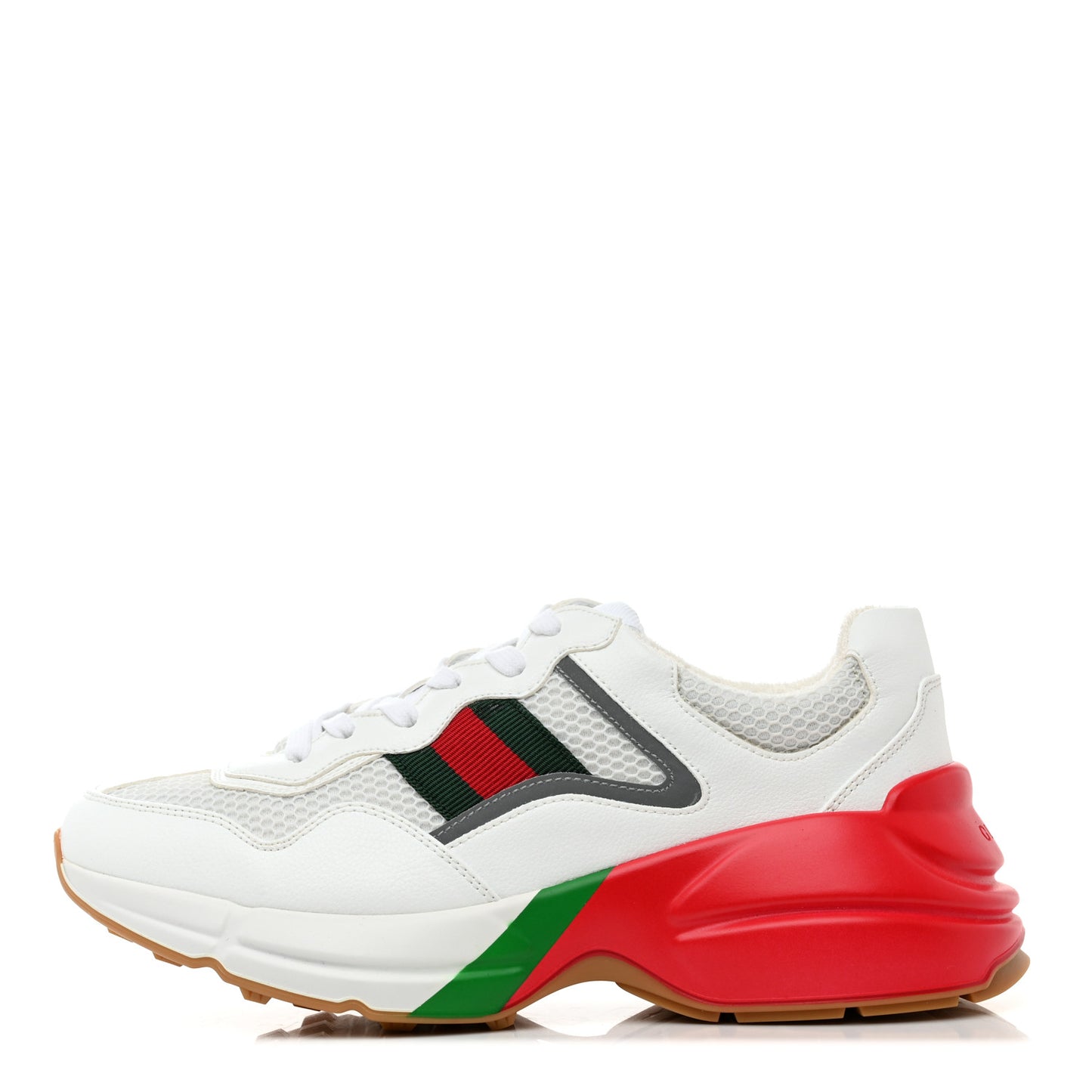 Lavaredo Eco Fabric Mesh Web Mens Rhyton Reflective Sneakers 6.5 Great White Green Red Silver