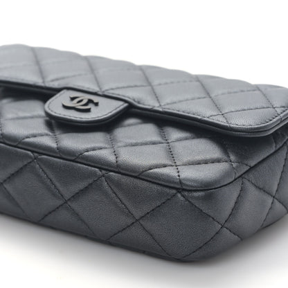 Chanel Lambskin Quilted Flap Phone Holder With Chain So Black 11 of 12