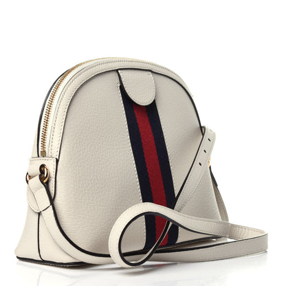 Gucci Textured Dollar Calfskin Web Small Ophidia Dome Shoulder Bag Mystic White 3 of 10