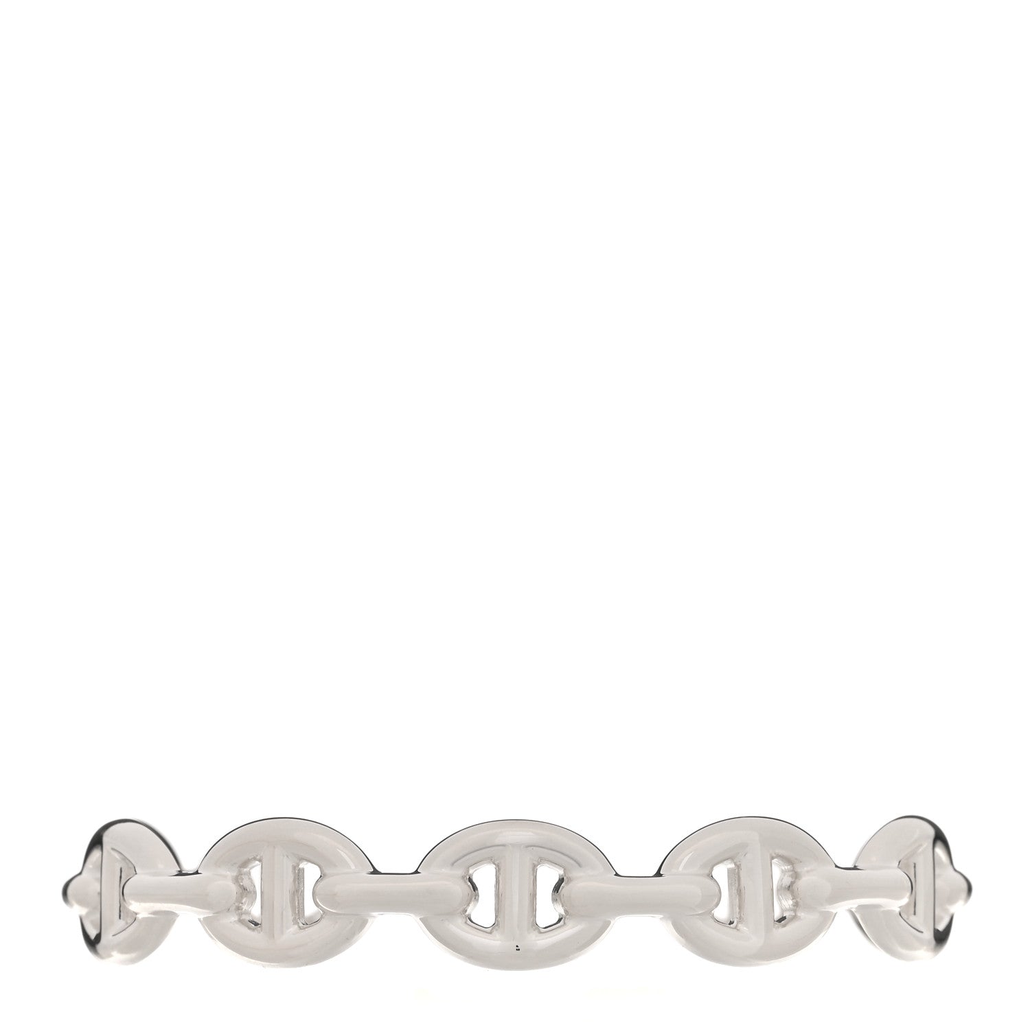 Hermes Sterling Silver MM Chaine d'Ancre Enchainee Cuff Bracelet SH 1 of 7