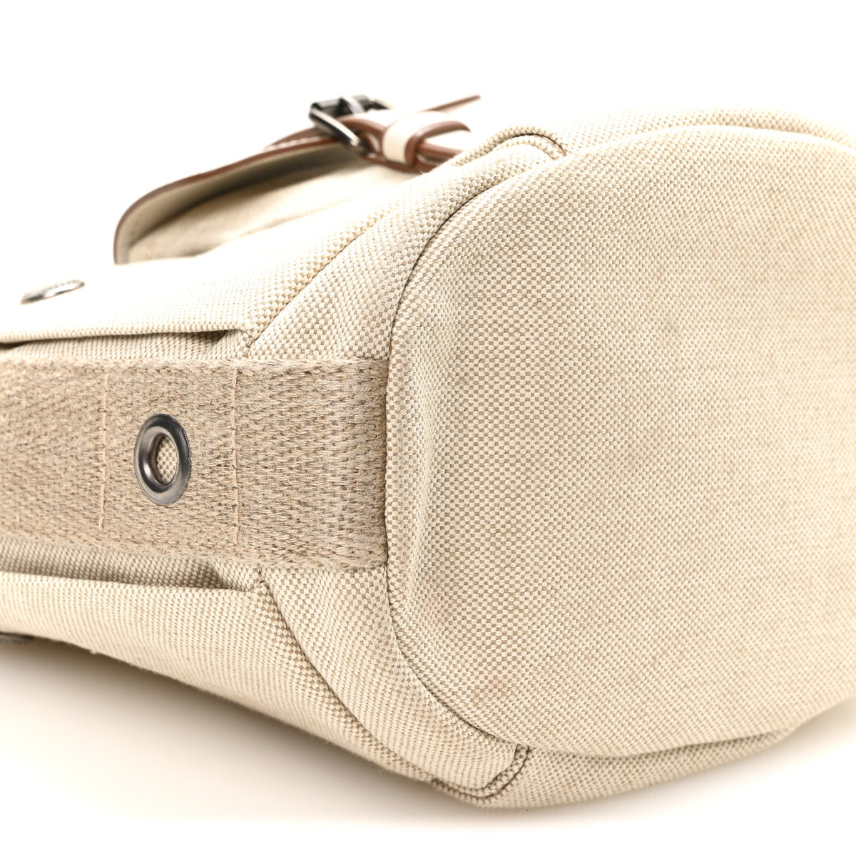 Prada Canvas Calfskin Mini Route Bucket Bag Naturale 9 of 11