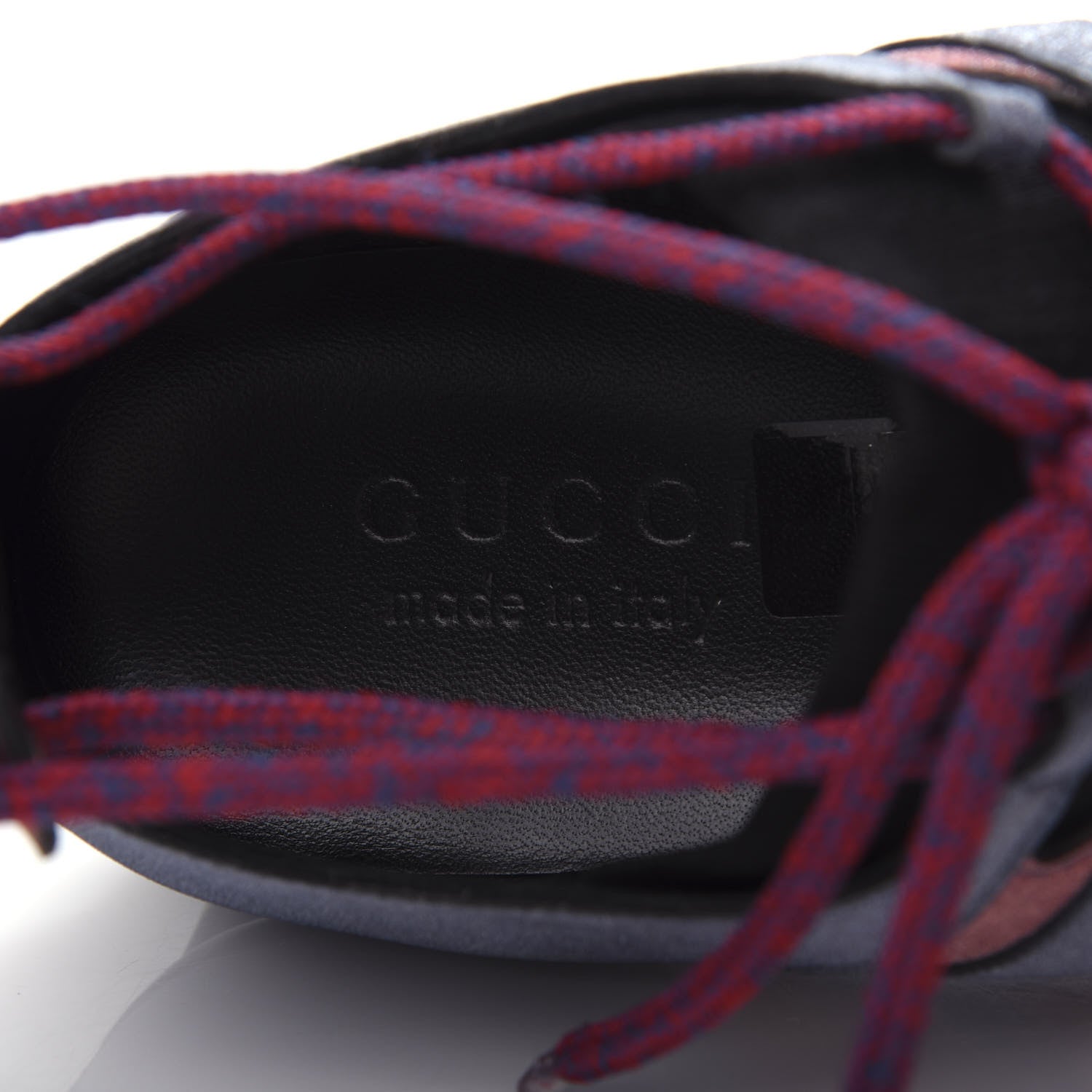 Gucci Nappa Sparkle Feline Web Titan Lace Up Sneakers 8.5 Caspian Rosso 8 of 11