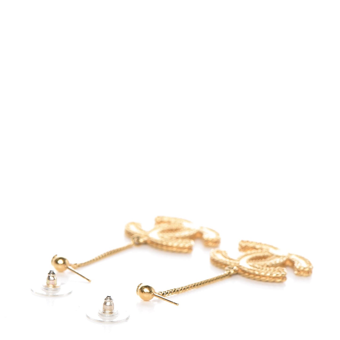 CC Drop Earrings Matte Gold