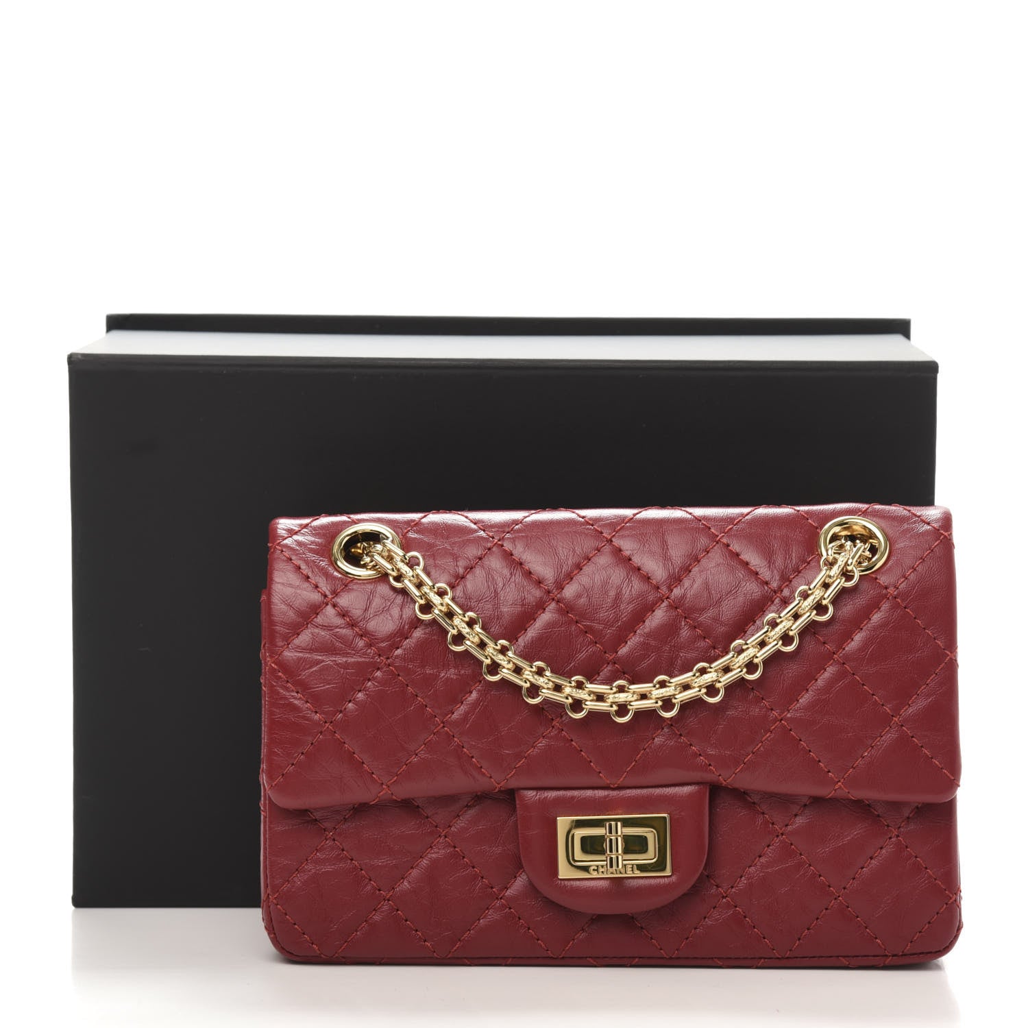 Chanel Aged Calfskin Quilted 2.55 Reissue Mini Flap Red 11 of 11