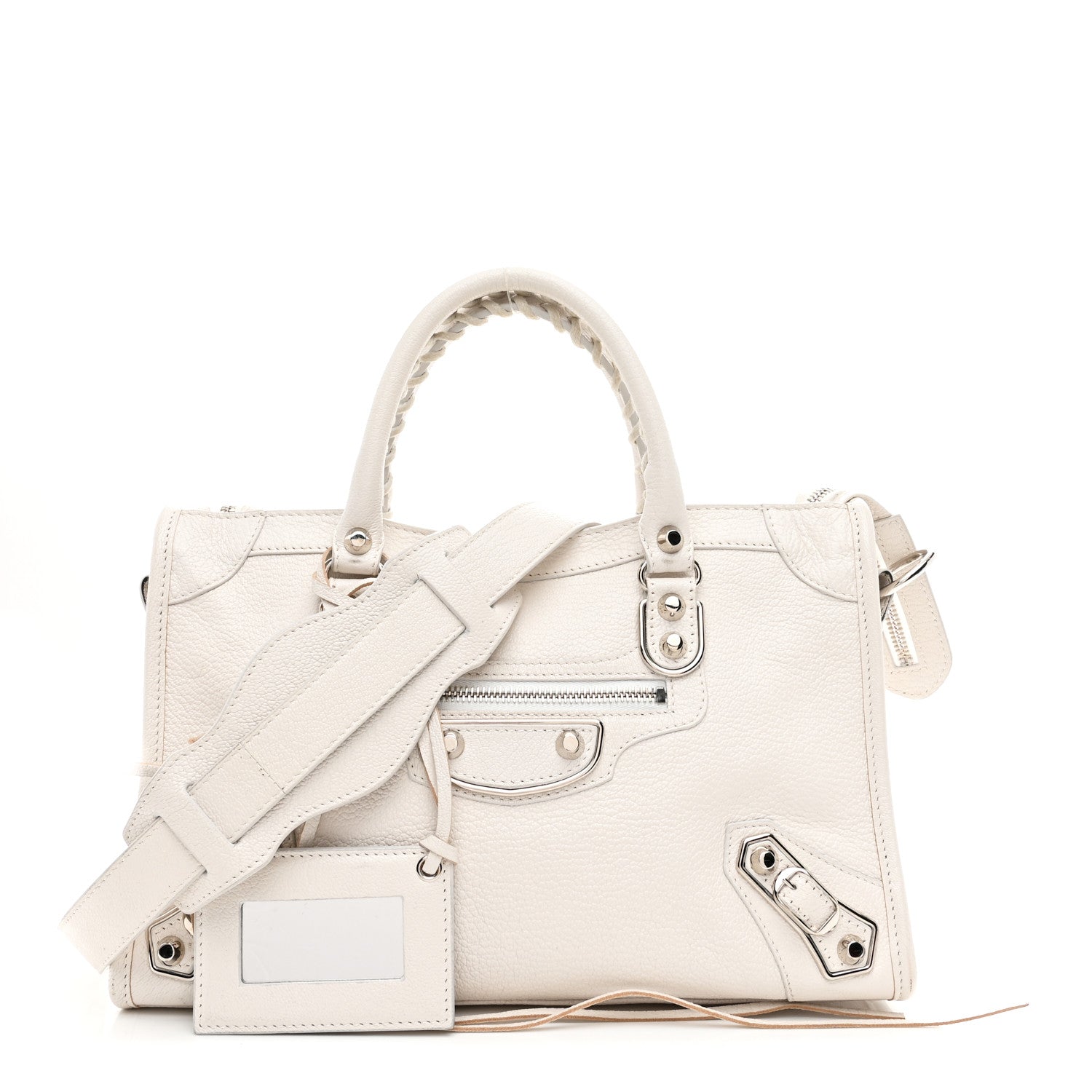 Balenciaga Chevre Silver Metallic Edge Hardware S City White 3 of 11