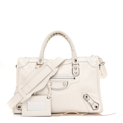 Balenciaga Chevre Silver Metallic Edge Hardware S City White 3 of 11