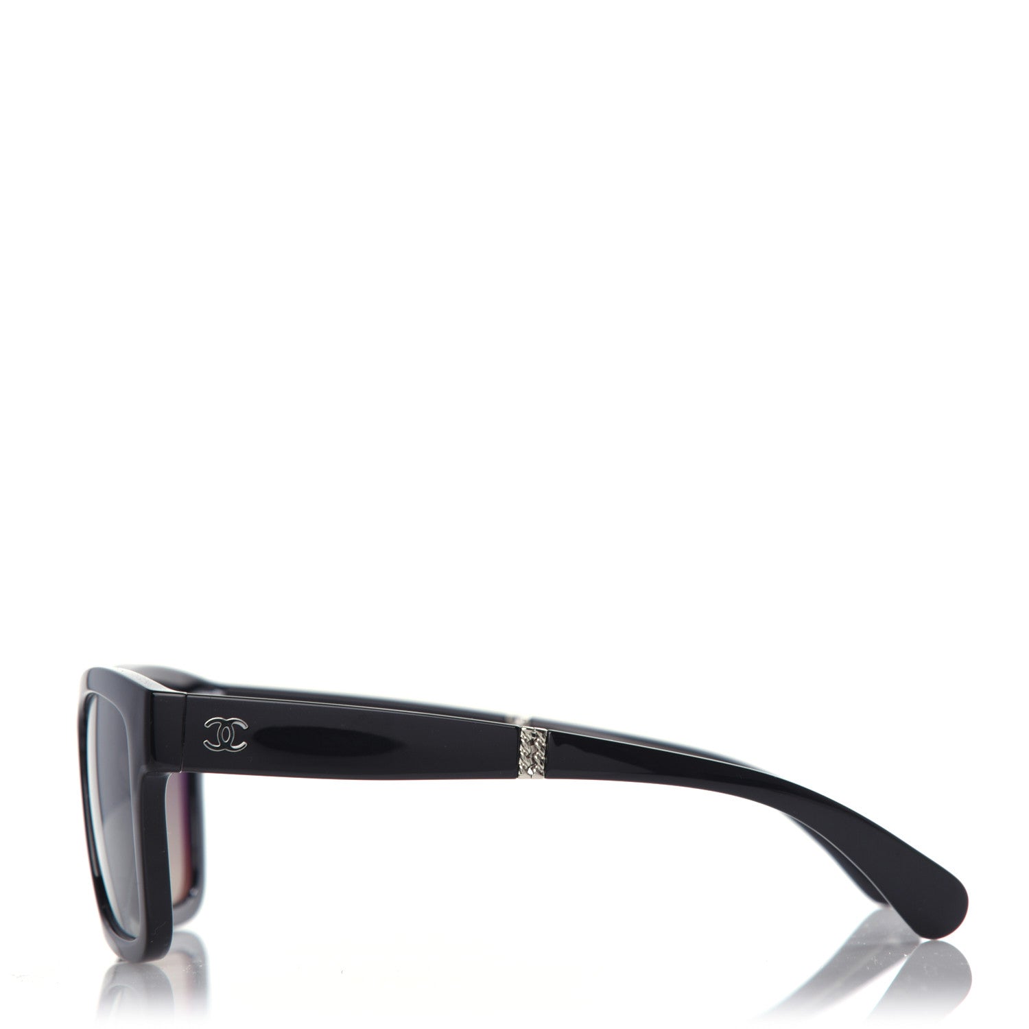 Chanel Nylon Metal Square Folding Sunglasses 6053 Black 3 of 8